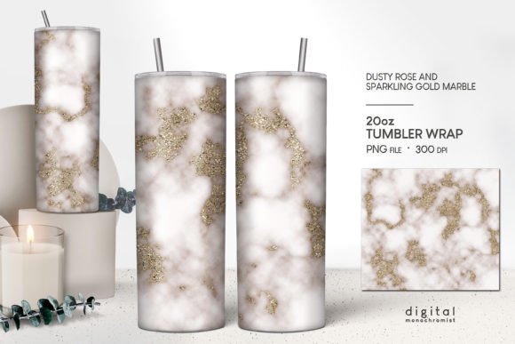 Download Dusty Rose Gold Marble Tumbler Wrap PNG - Wrap Collection