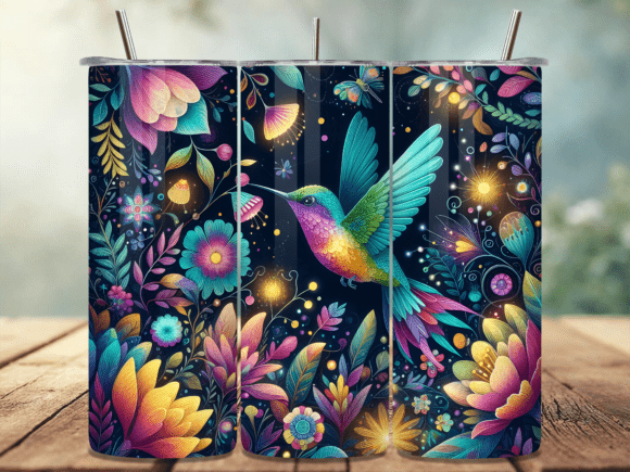 Download Dark Magic Floral Bird Tumbler Wrap PNG - Wrap Collection
