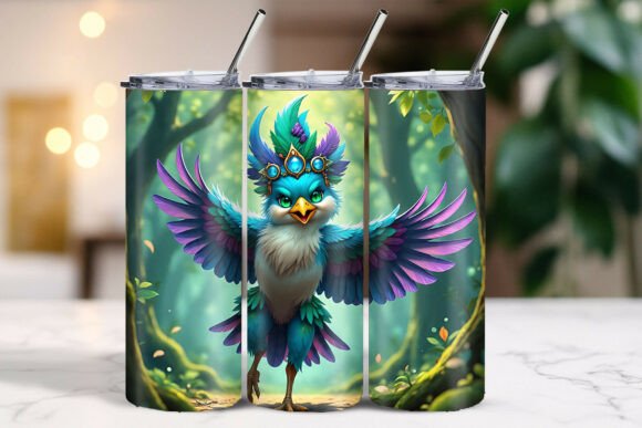 Download Vibrant Feathered Christmas Bird Tumbler Wrap - Wrap Collection