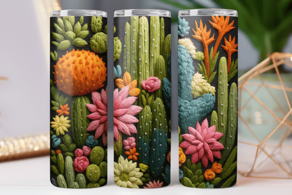 Download Embroidery Floral Tumbler 20oz Png Wrap - Wrap Collection