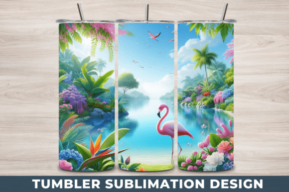 Download 3D Flamingo 20 Oz Skinny Tumbler Wraps - Wrap Collection
