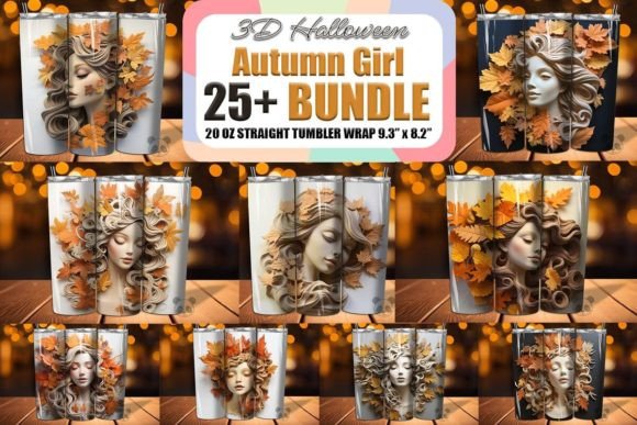 Download Autumn Girl Tumbler Wrap PNG Bundle - Wrap Collection