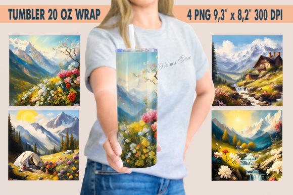Download Mountains Tumbler Sublimation Wrap PNG - Wrap Collection