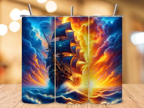 Download Pirate Ship Adventure Scene Tumbler Wrap - Wrap Collection
