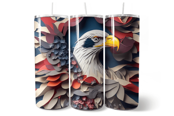 Download 3D Patriotic Eagle Tumbler Wrap - Wrap Collection