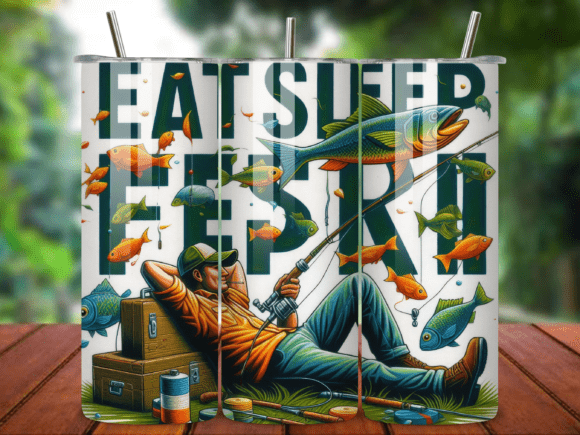 Download Eat Sleep Fish Repeat Tumbler Wrap V.3 - Wrap Collection