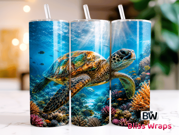 Download Sea Turtle Tumbler Wrap PNG - Wrap Collection