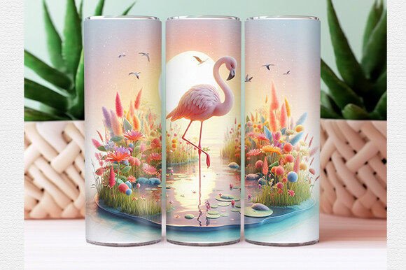 Download 3D Flamingo Tumbler Wrap - Wrap Collection