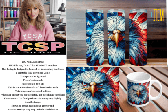 Download Patriotic Eagle Tumbler Wrap - Wrap Collection
