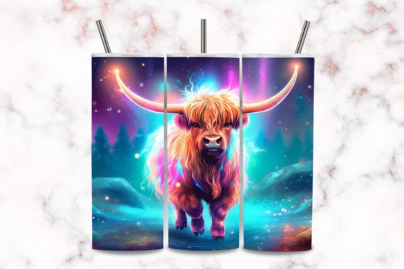 Download Neon Color Cow 20oz Tumbler Wrap Design - Wrap Collection