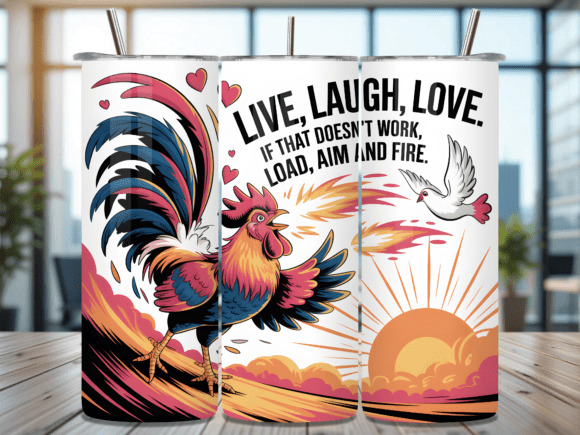 Download Love Rooster Inspirational Tumbler Wrap - Wrap Collection