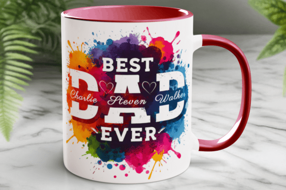 Download Fathers Day Dad Mug Wrap Personalize Png - Premium Resources