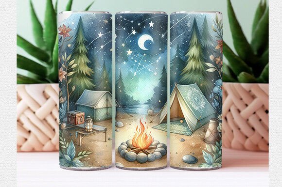 Download Summer Camping Tumbler Wrap - Wrap Collection