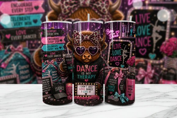 Download Dance Mom Highland Cow Tumbler Wrap PNG - Wrap Collection