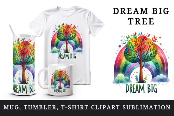 Download Dream Big Tree Tumbler Mug Wrap Clipart - Wrap Collection