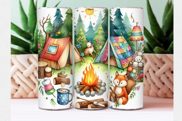Download Summer Camping Tumbler Wrap - Wrap Collection