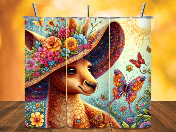 Download Floral Kangaroo BoHo Animal Tumbler Wrap - Wrap Collection