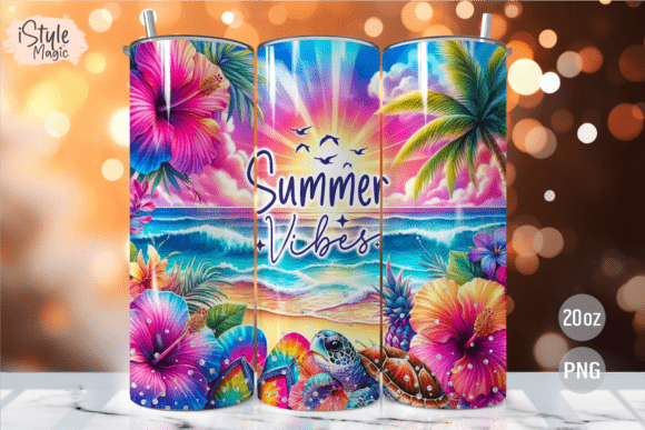Download Summer Vibes 20 Oz Tumbler Wrap PNG - Wrap Collection