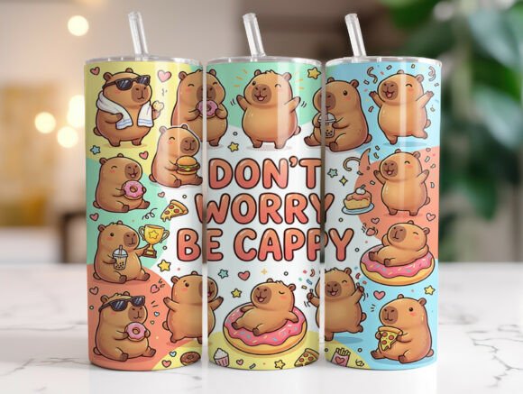 Download Cute Capybara 20oz Tumbler Wrap Design - Wrap Collection