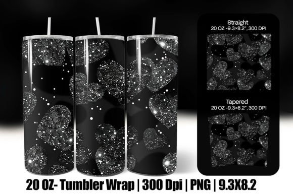 Download Black Valentine Heart Tumbler Wrap Png - Wrap Collection