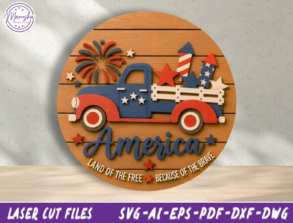 Download Patriotic America Truck Door Sign SVG - Premium Resources