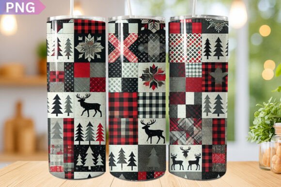 Download Buffalo Plaid Deer Glitter Tumbler Wrap - Wrap Collection
