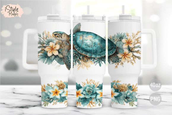 Download Sea Turtle 40oz Tumbler Wrap PNG - Wrap Collection