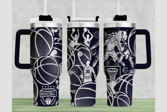 Download Basketball 40oz Laser Tumbler Wrap SVG - Premium Resources