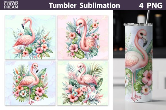 Download Tropical Flamingo Tumbler Wrap - Wrap Collection