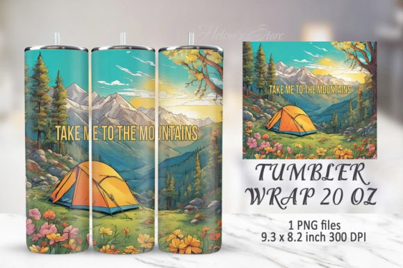 Download Mountains Tumbler Sublimation Wrap PNG - Wrap Collection