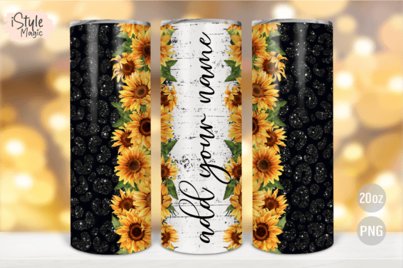 Download Add Your Own Name Tumbler Sunflower Wrap - Wrap Collection