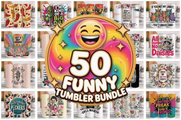 Download 50 Funny Tumbler Wrap Bundle PNG V4 - Wrap Collection