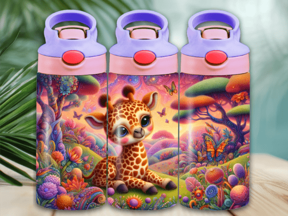 Download Boho Giraffe Butterfly Kids Tumbler Wrap - Wrap Collection