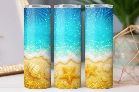 Download Summer Beach Tumbler Wrap Skinny Design - Wrap Collection