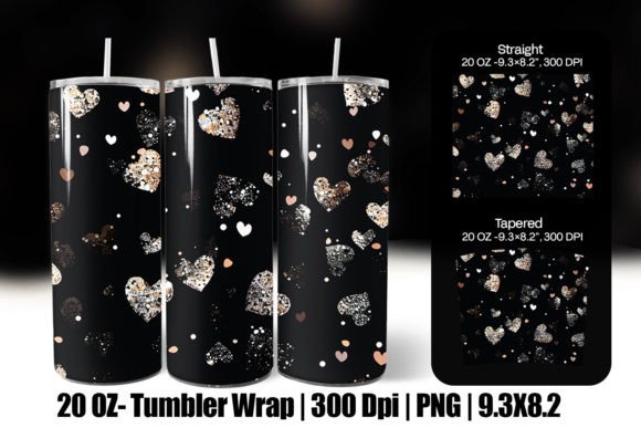 Download Black Valentine Heart Tumbler Wrap Png - Wrap Collection