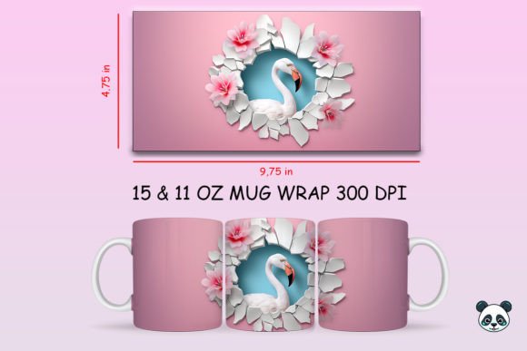 Download 3D Flamingo Mug Wrap Sublimation - Wrap Collection