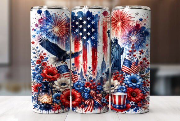 Download 4th of July Patriotic Tumbler Wrap PNG - Wrap Collection