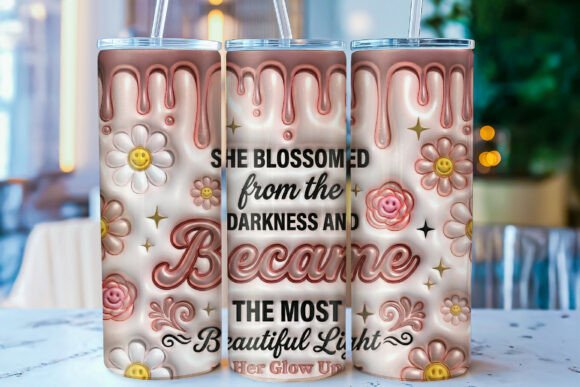 Download Feminine Motivational Tumbler Wrap PNG - Wrap Collection