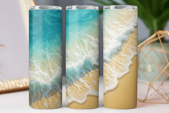 Download Summer Beach Tumbler Wrap Design Png Art - Wrap Collection