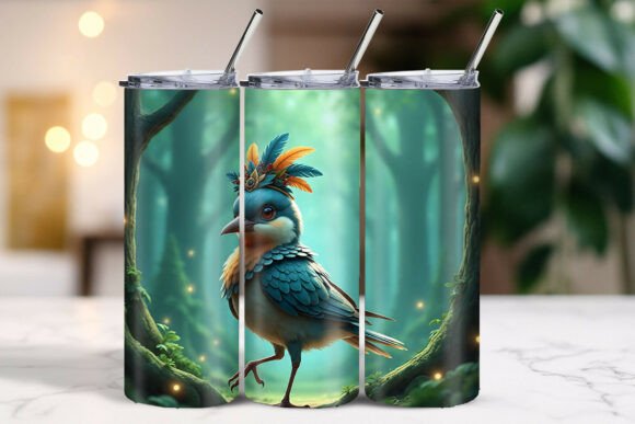 Download Christmas Vibrant Feathered Bird Tumbler Wrap - Wrap Collection