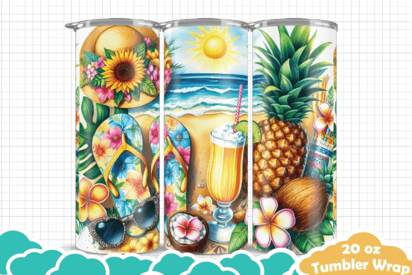 Download Flip Flop Summer Beach Tumbler Wrap - Wrap Collection