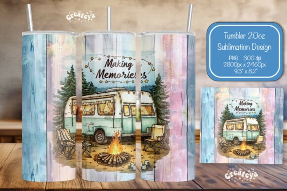 Download Camping Tumbler Wrap PNG Skinny 20oz  - Wrap Collection