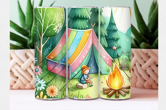 Download Summer Camping Tumbler Wrap - Wrap Collection