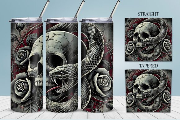 Download Skull &amp; Snake Scary Tumbler Wrap Design - Wrap Collection