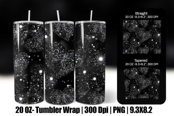 Download Black Valentine Heart Tumbler Wrap Png - Wrap Collection