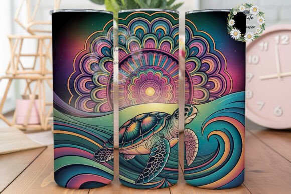 Download Psychedelic Sea Turtle Tumbler Wrap - Wrap Collection