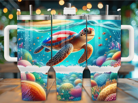 Download Puerto Rico Sea Turtle 40oz Tumbler Wrap - Wrap Collection