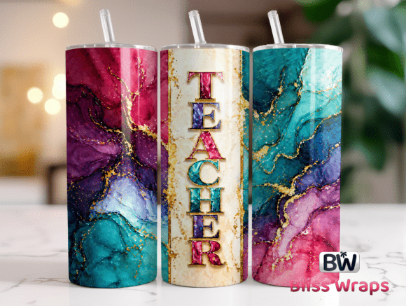 Download Marble Teacher Tumbler Wrap - Wrap Collection