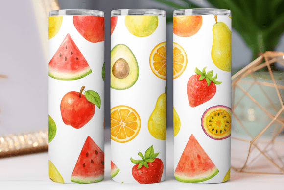 Download Fruit Print 3d Tumbler Wrap Design Png - Wrap Collection