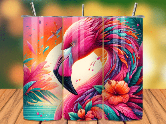 Download Artistic Hibiscus Flamingo Tumbler Wrap - Wrap Collection